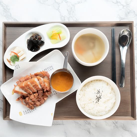 Crispy Red-Braised Pork Belly Rice Set 台式酥炸紅燒肉飯套餐